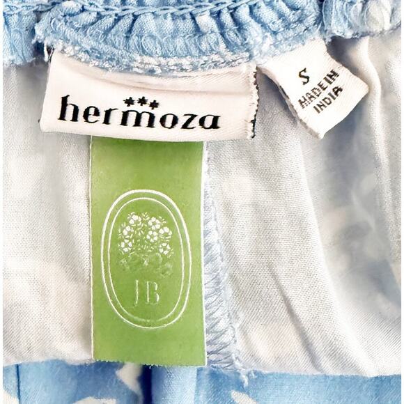 Hermoza Women's Nora India Wide Leg Cover Up Pants In Sea Blue White Sand Dollar - Picture 7 of 9